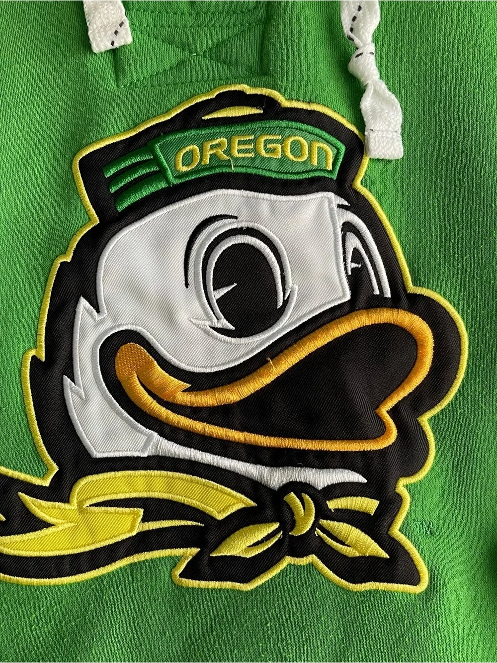 Oregon Ducks Hoodie Green Yellow Lace Up Pullover Colosseum Mens 2XL Hockey NCAA